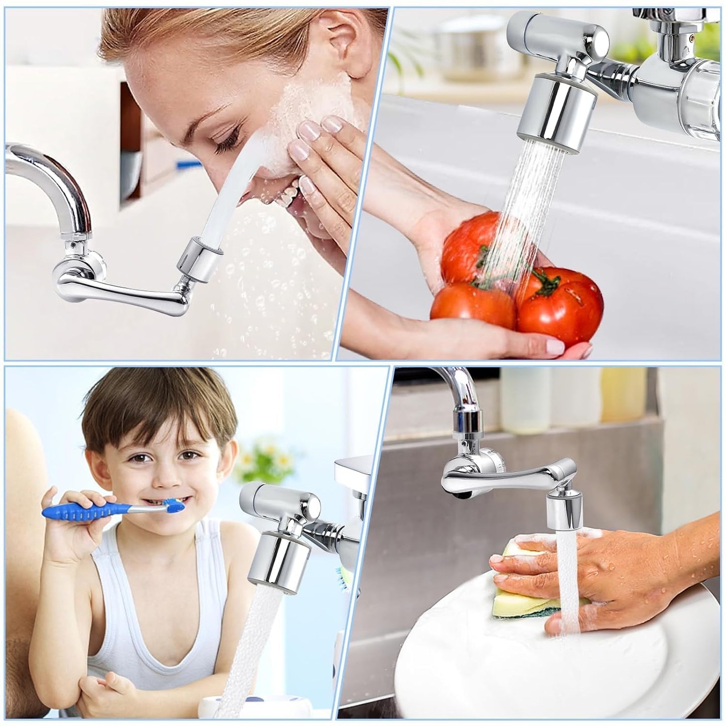 1080° Rotating Faucet Extender | Adjustable Splash Filter Tap Head for Kitchen & Bathroom