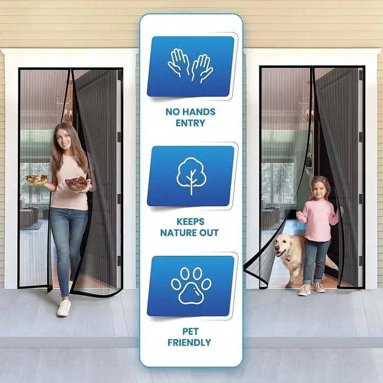 Magnetic Screen Door - Mosquito Curtain for All Door Types & Sizes