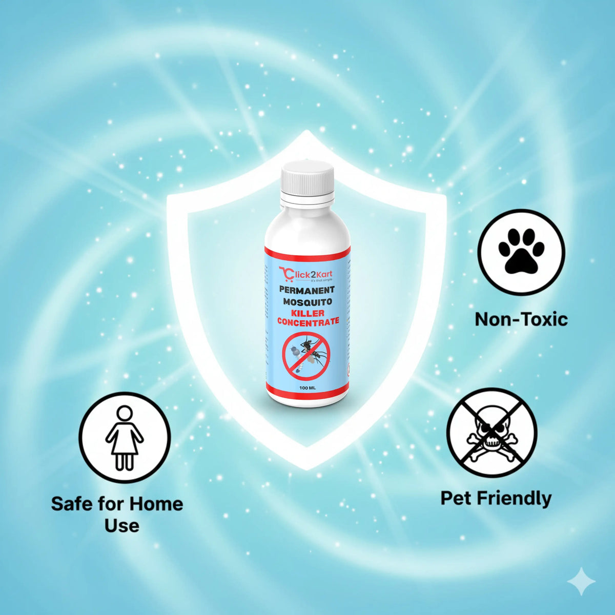 Permanent Mosquito Killer Concentrate | Fast-Acting Larvae & Mosquito Eliminator | Long-Term Home Protection