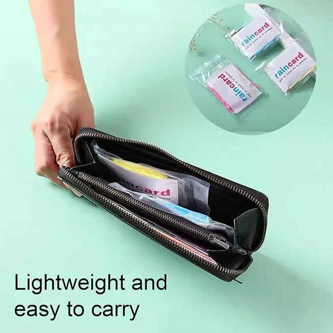 Disposable Pocket Rain Cards – Compact Emergency Raincoats for Travel, Commute & Outdoors (Unisex, One-Size)