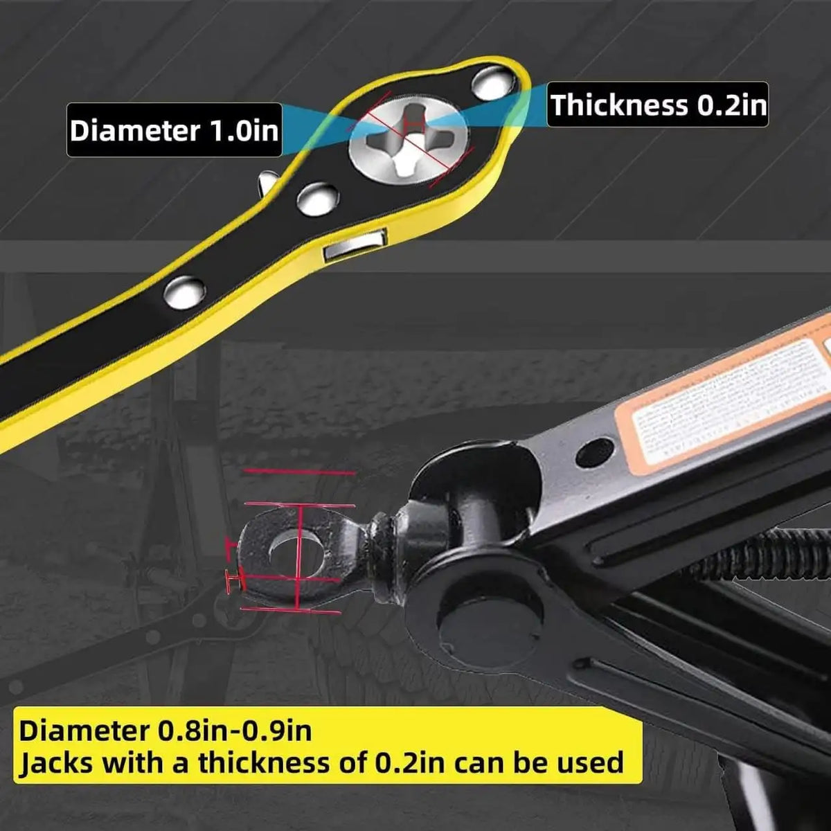 Universal Car Jack Ratchet Wrench with Accessories