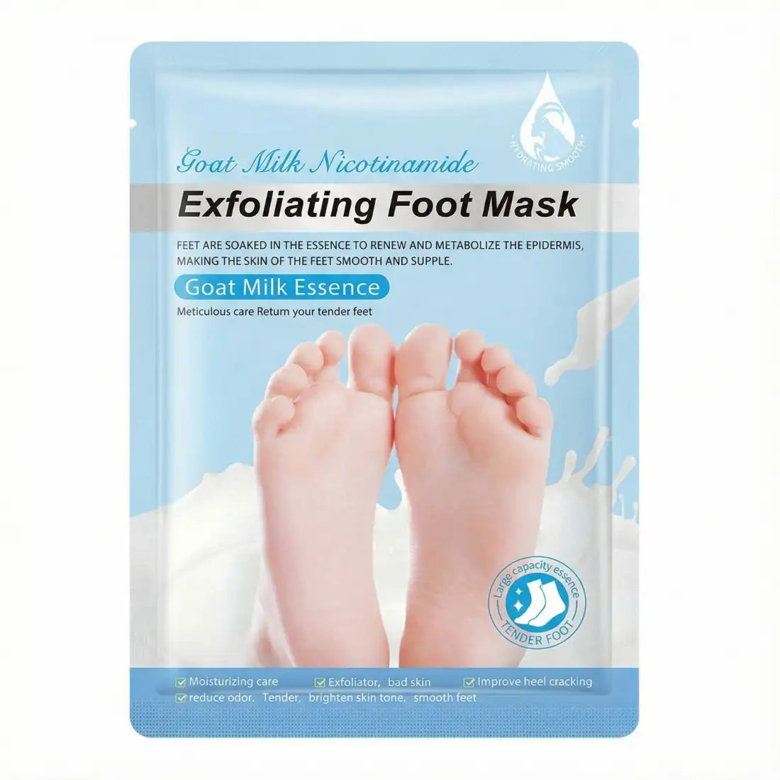 Goat Milk Exfoliating Foot Mask with Nicotinamide | Deep Moisturising & Dead Skin Removal Foot Mask