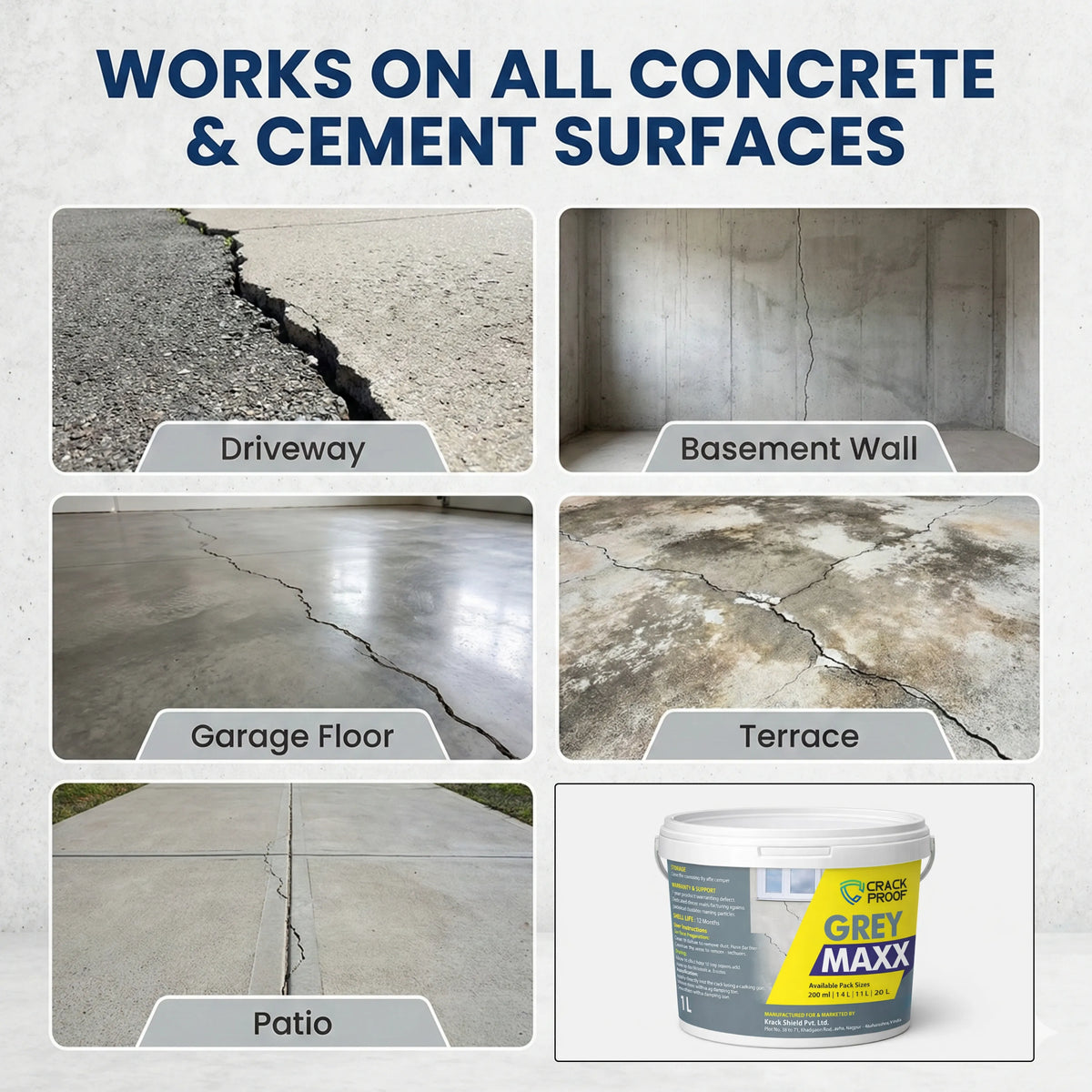 Concrete Crack Repair Adhesive – Heavy Duty Filler for Wall & Floor Cracks
