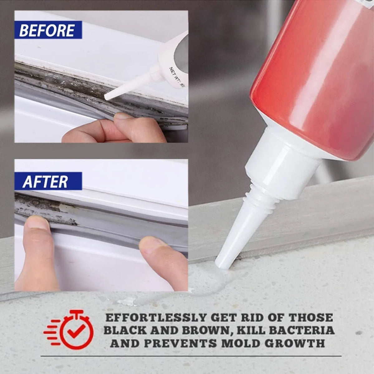 Mold Remover Gel for Wall Cleaner | Powerful Mold & Mildew Stain Remover for Wall Tiles, Grout, Sealant & Bathroom Cleaning