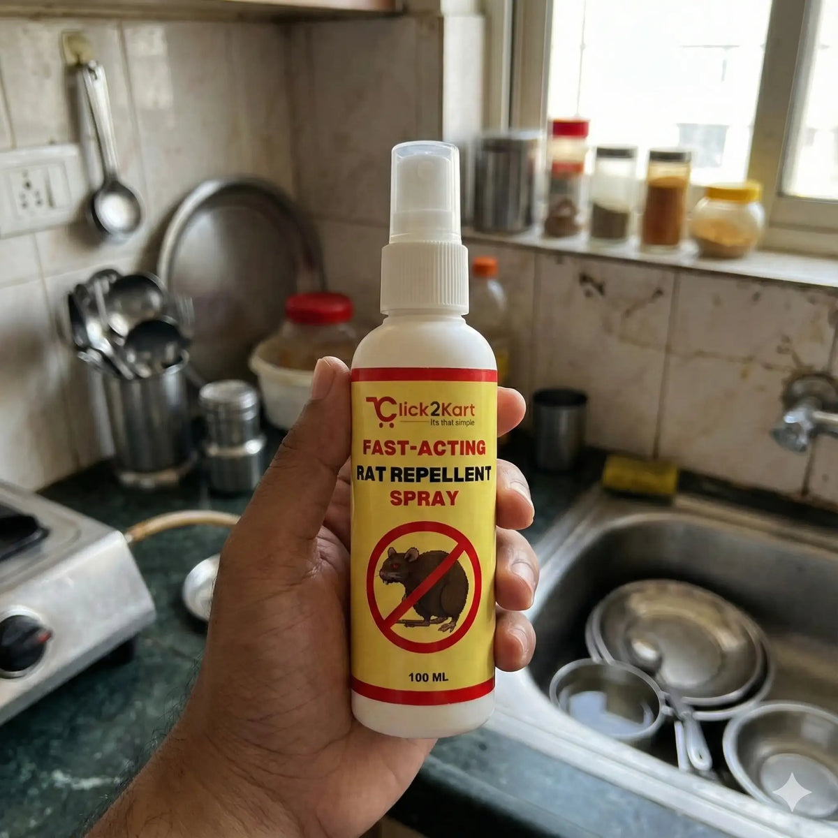 Fast-Acting Rat Repellent Spray | Herbal Rodent Control | Safe & Easy Home Protection