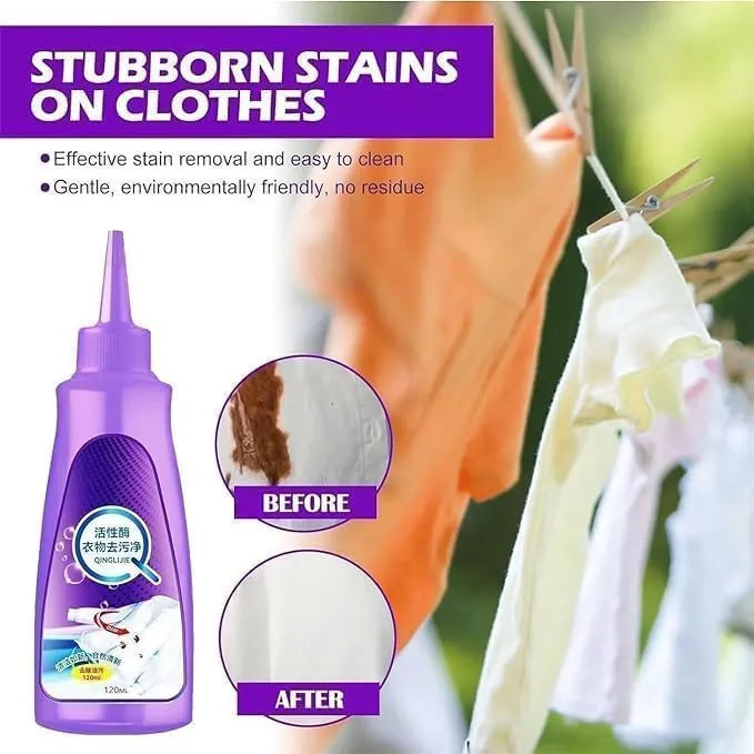 Active Enzyme Laundry Stain Remover – No-Water Fabric Cleaner for Tough Stains on Clothes