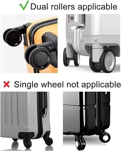 Luggage Wheel Protective Covers (Set of 8) | Silicone Suitcase Wheel Covers | Noise Reduction, Anti-Wear