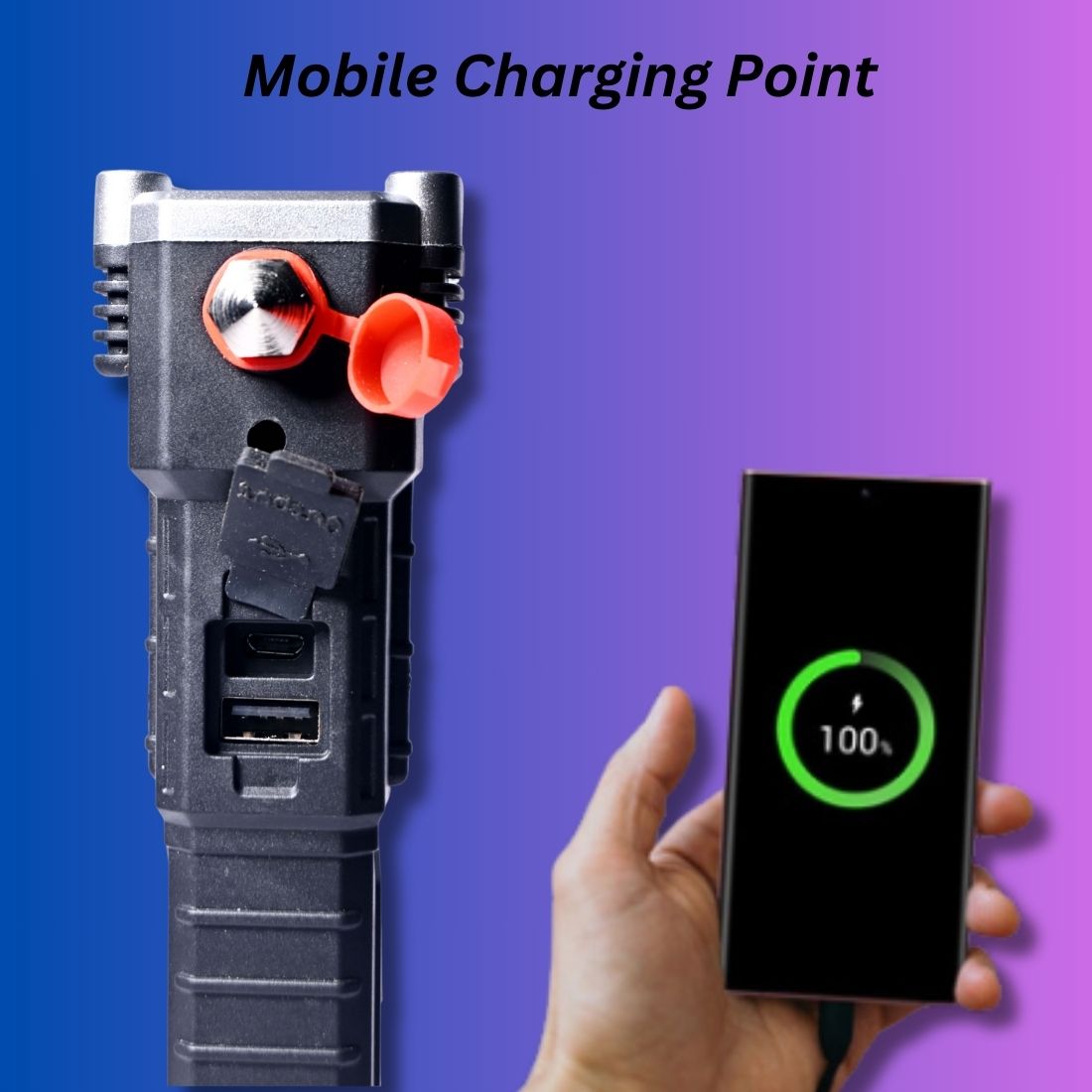 Portable Rechargeable Torch with Powerbank