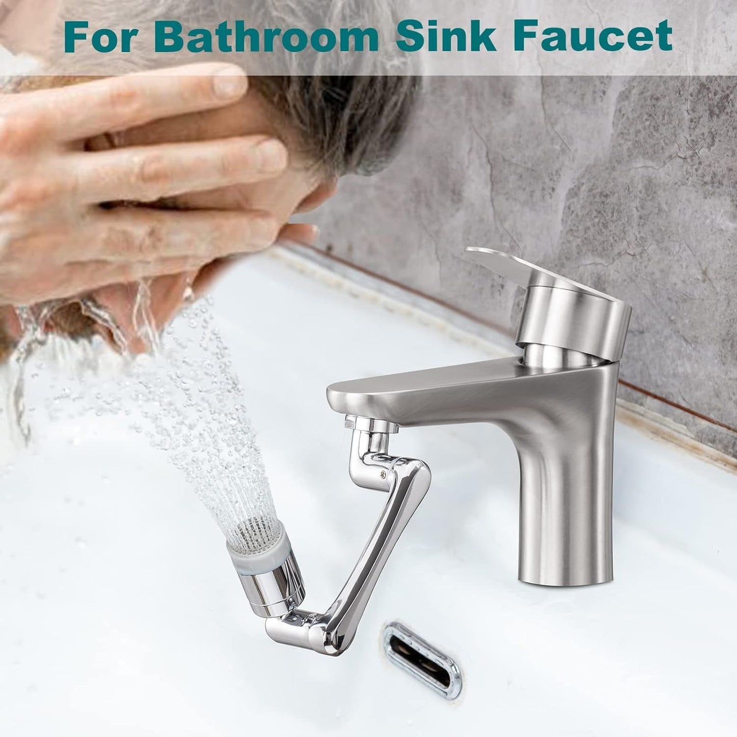 1080° Rotating Faucet Extender | Adjustable Splash Filter Tap Head for Kitchen & Bathroom
