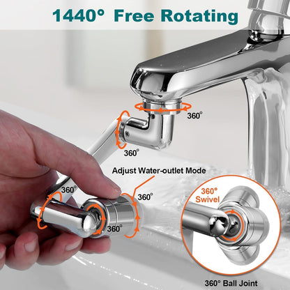 1080° Rotating Faucet Extender | Adjustable Splash Filter Tap Head for Kitchen & Bathroom