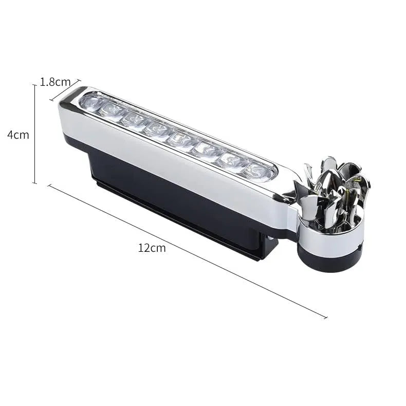 2 Pcs Wind Powered Car LED Lights | No Wiring DRL Lights with Mini Wind Turbine | Universal Car Decorative Running Lights