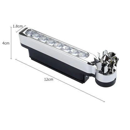 2 Pcs Wind Powered Car LED Lights | No Wiring DRL Lights with Mini Wind Turbine | Universal Car Decorative Running Lights