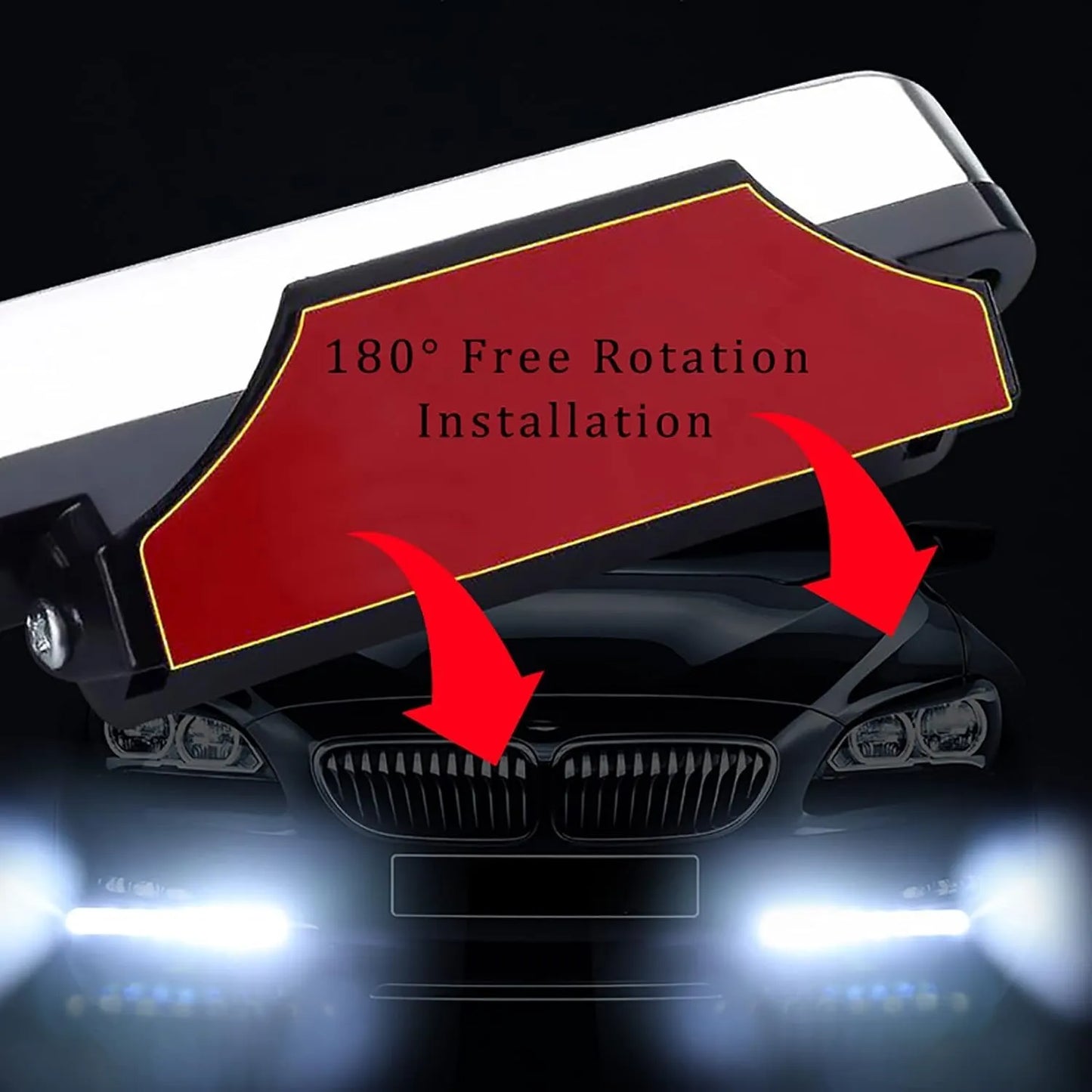 2 Pcs Wind Powered Car LED Lights | No Wiring DRL Lights with Mini Wind Turbine | Universal Car Decorative Running Lights