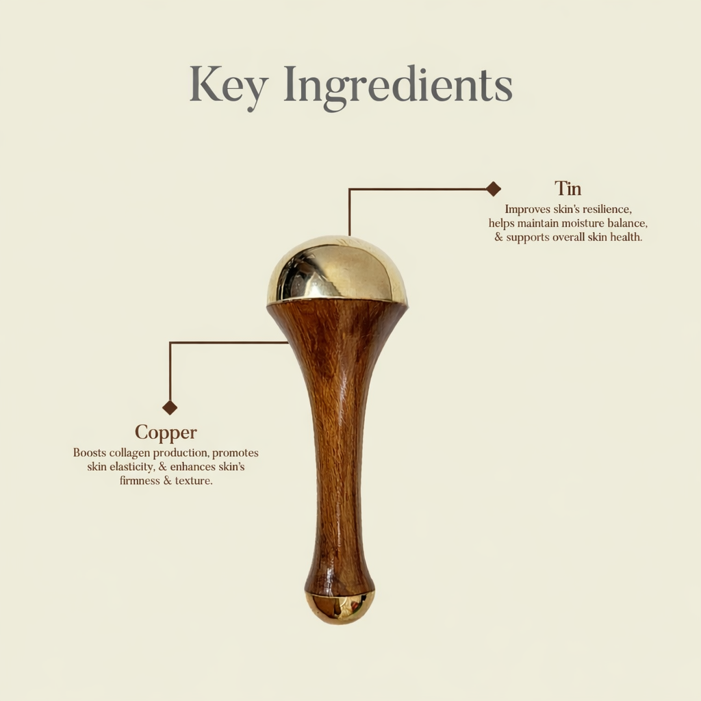 Kansa Face & Head Massage Wand | Ayurvedic Metal Massager for Face, Scalp & Relaxation | Natural Glow & Stress Relief Tool