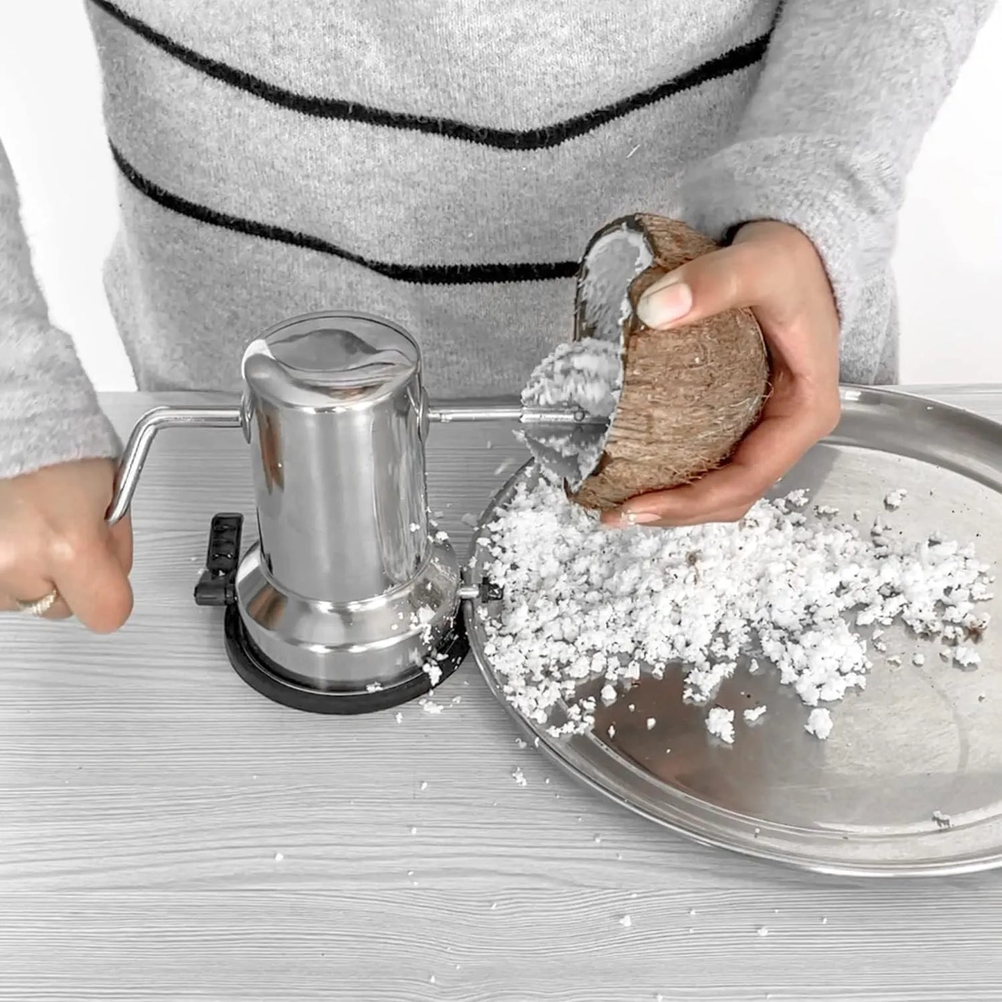 Stainless Steel Coconut Scraper | Heavy Duty Handheld Coconut Grater for Fresh Coconut | Manual Kitchen Scraping Tool