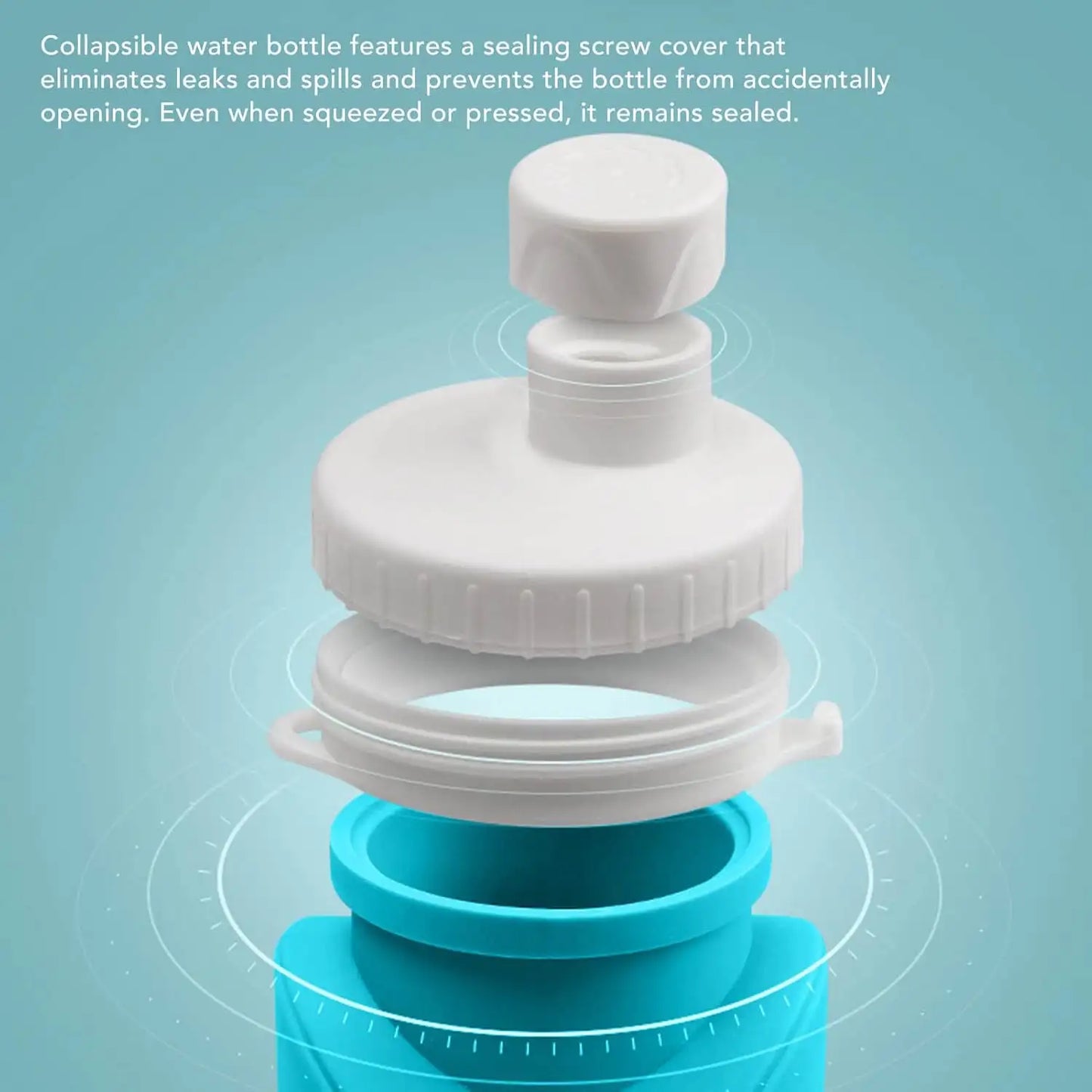 Foldable Water Bottle 600ml | Collapsible Silicone Bottle with Wide Mouth | Portable Sports & Travel Water Bottle for Outdoor Use