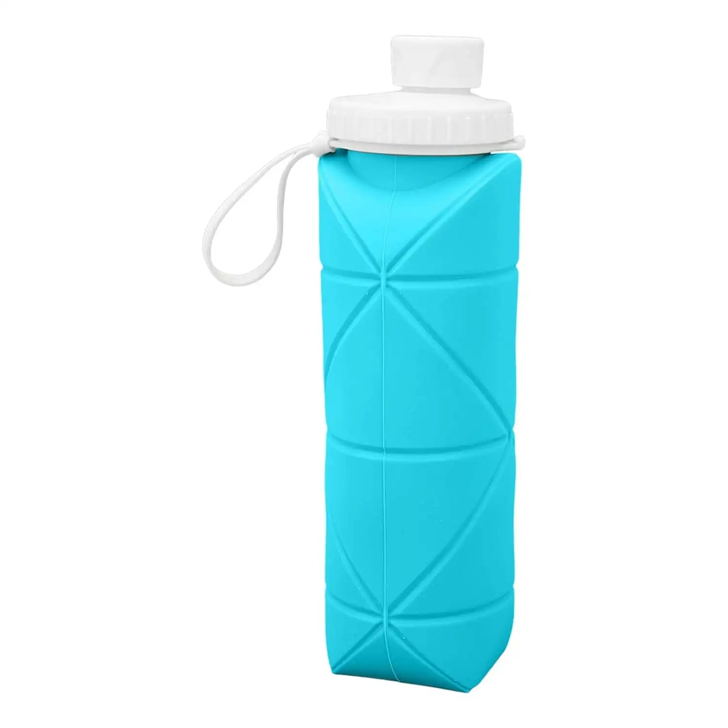 Foldable Water Bottle 600ml | Collapsible Silicone Bottle with Wide Mouth | Portable Sports & Travel Water Bottle for Outdoor Use