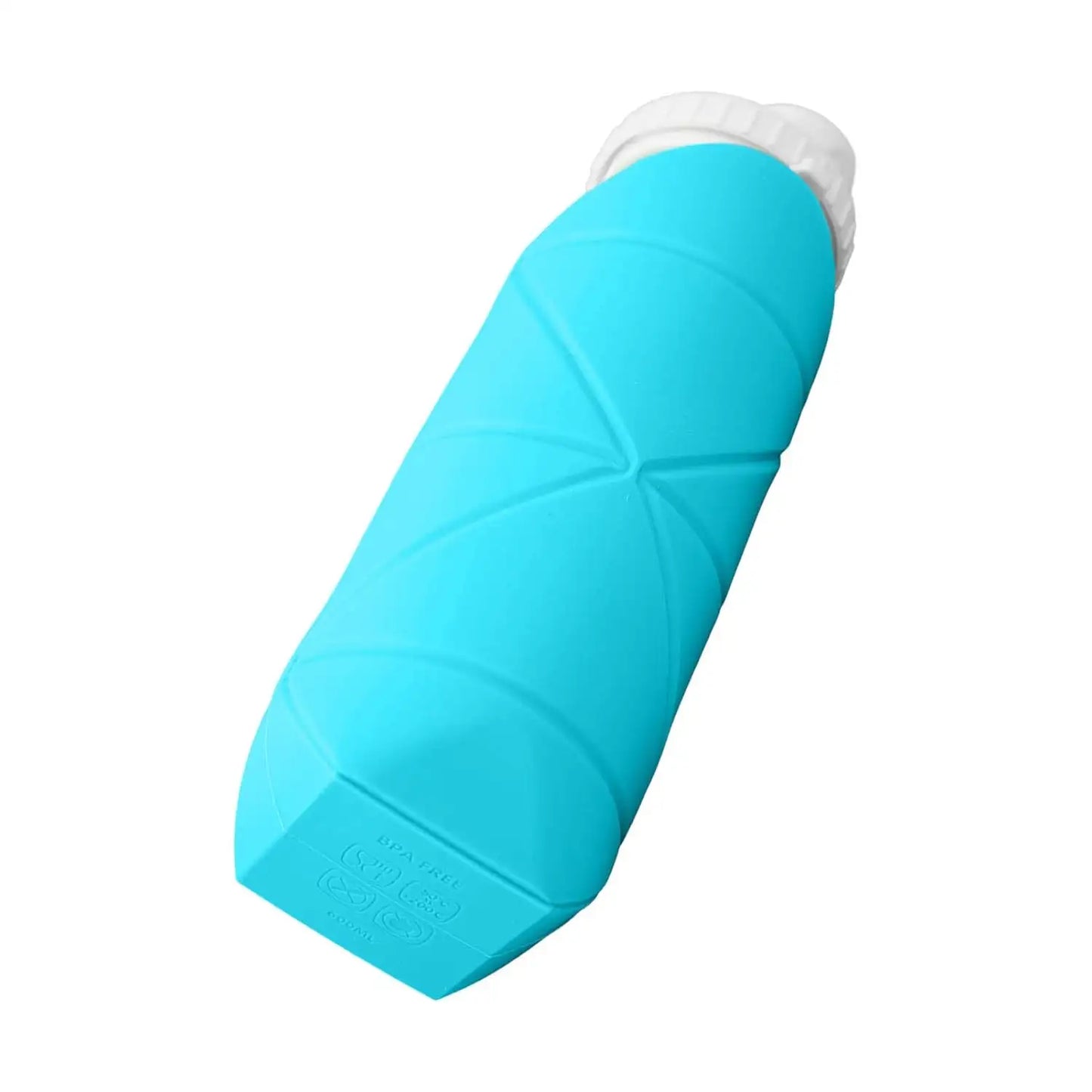 Foldable Water Bottle 600ml | Collapsible Silicone Bottle with Wide Mouth | Portable Sports & Travel Water Bottle for Outdoor Use