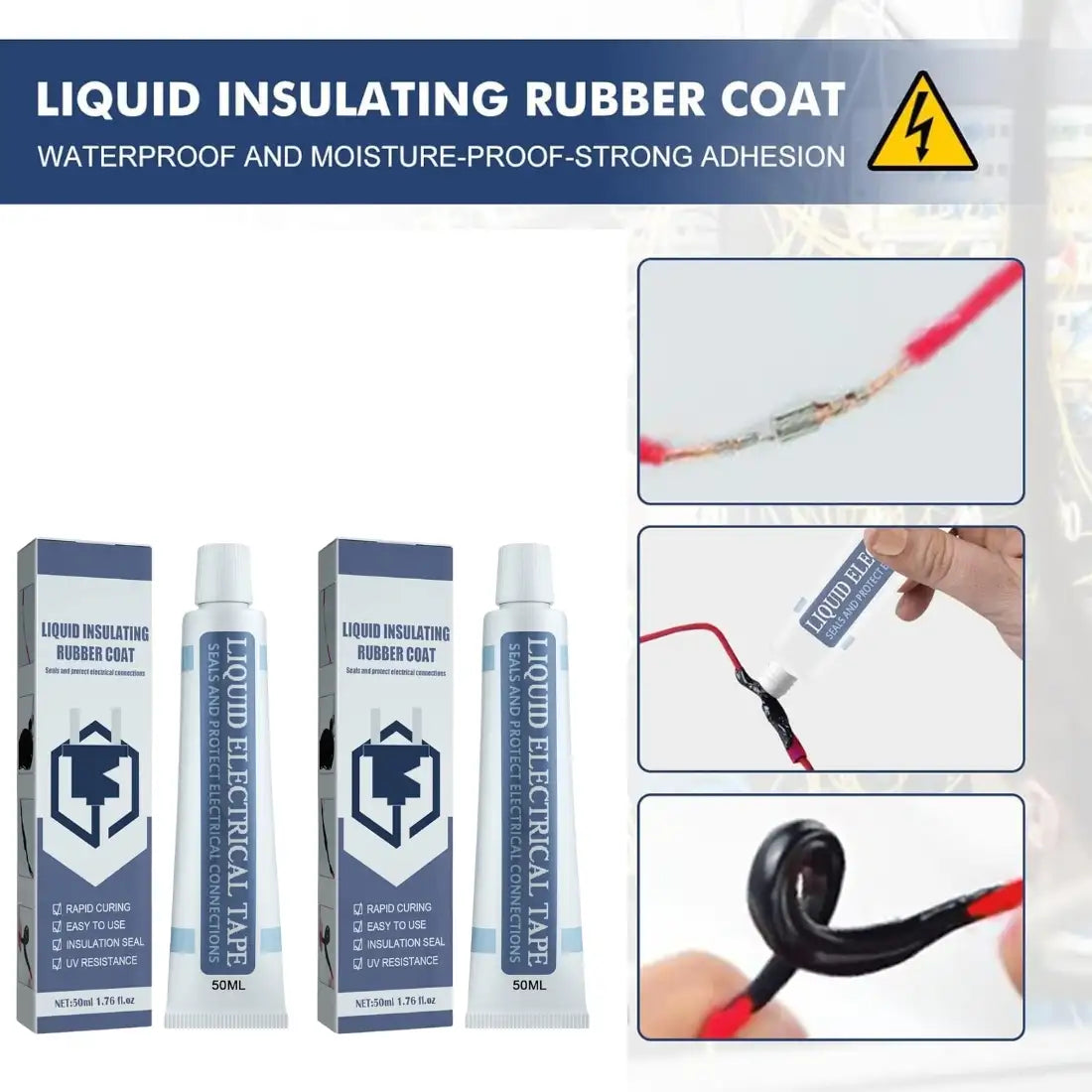 Liquid Insulating Rubber Coat (50ml) | Electrical Wire Sealant & Waterproof Insulation Paste | Protects Connections & Prevents Leakage