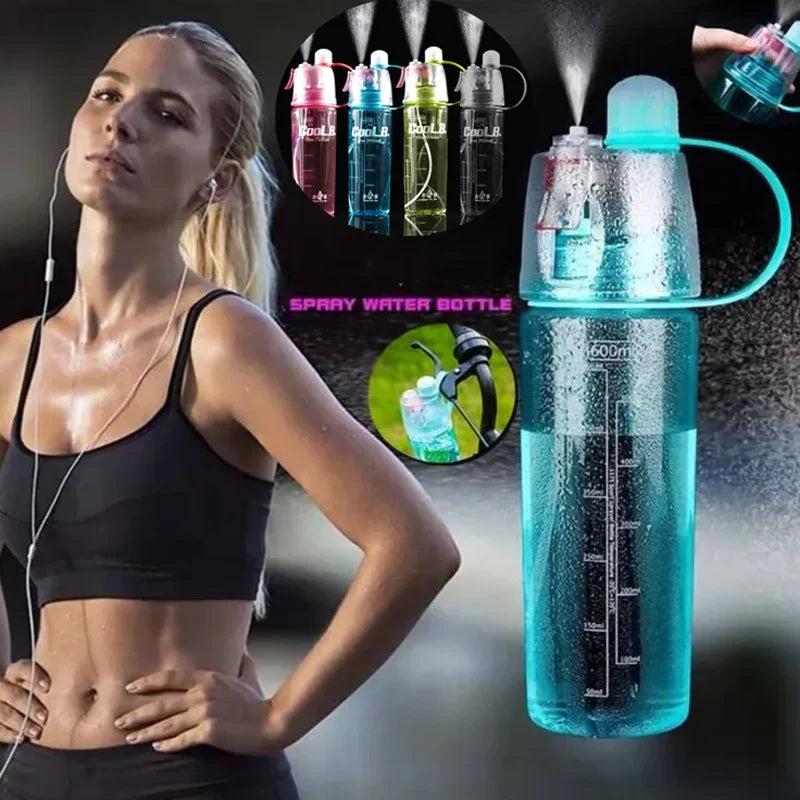 2 In 1 Drink & Mist Water Bottle – Spray Mist Sports Water Bottle for Gym, Running & Outdoor Cooling