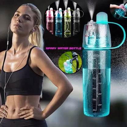 2 In 1 Drink & Mist Water Bottle – Spray Mist Sports Water Bottle for Gym, Running & Outdoor Cooling
