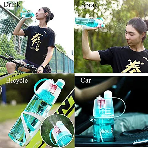2 In 1 Drink & Mist Water Bottle – Spray Mist Sports Water Bottle for Gym, Running & Outdoor Cooling