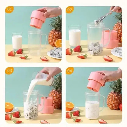 Portable Rechargeable Mini Blender | USB Electric Juice Maker Bottle | Personal Smoothie & Shake Blender for Travel & Kitchen