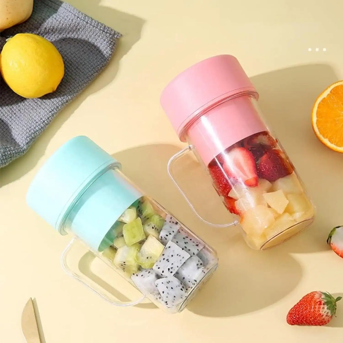 Portable Rechargeable Mini Blender | USB Electric Juice Maker Bottle | Personal Smoothie & Shake Blender for Travel & Kitchen