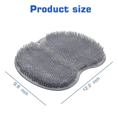 Silicone Foot Scrubber Mat for Shower (30x23cm) | Non-Slip Foot Cleaning & Massage Mat with Soft Bristles