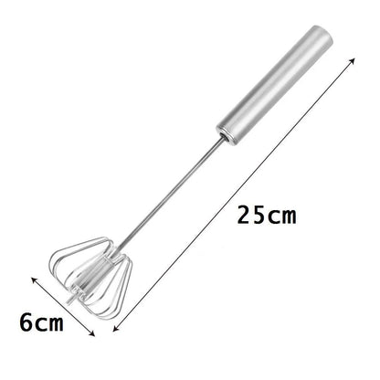 Stainless Steel Push Whisk Beater | Semi-Automatic Egg & Milk Frother | Manual Hand Blender for Kitchen