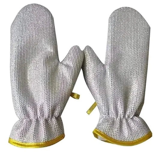 Aluminium Dishwashing Hand Gloves | Non-Scratch Wire | Waterproof Cleaning Gloves