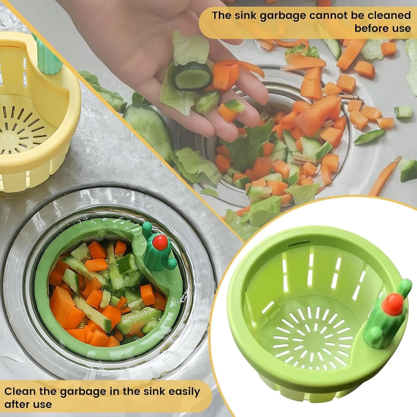 Cactus Kitchen Sink Drain Strainer | Sink Filter Basket for Food Waste | Anti-Clog Drain Catcher for Kitchen Sink