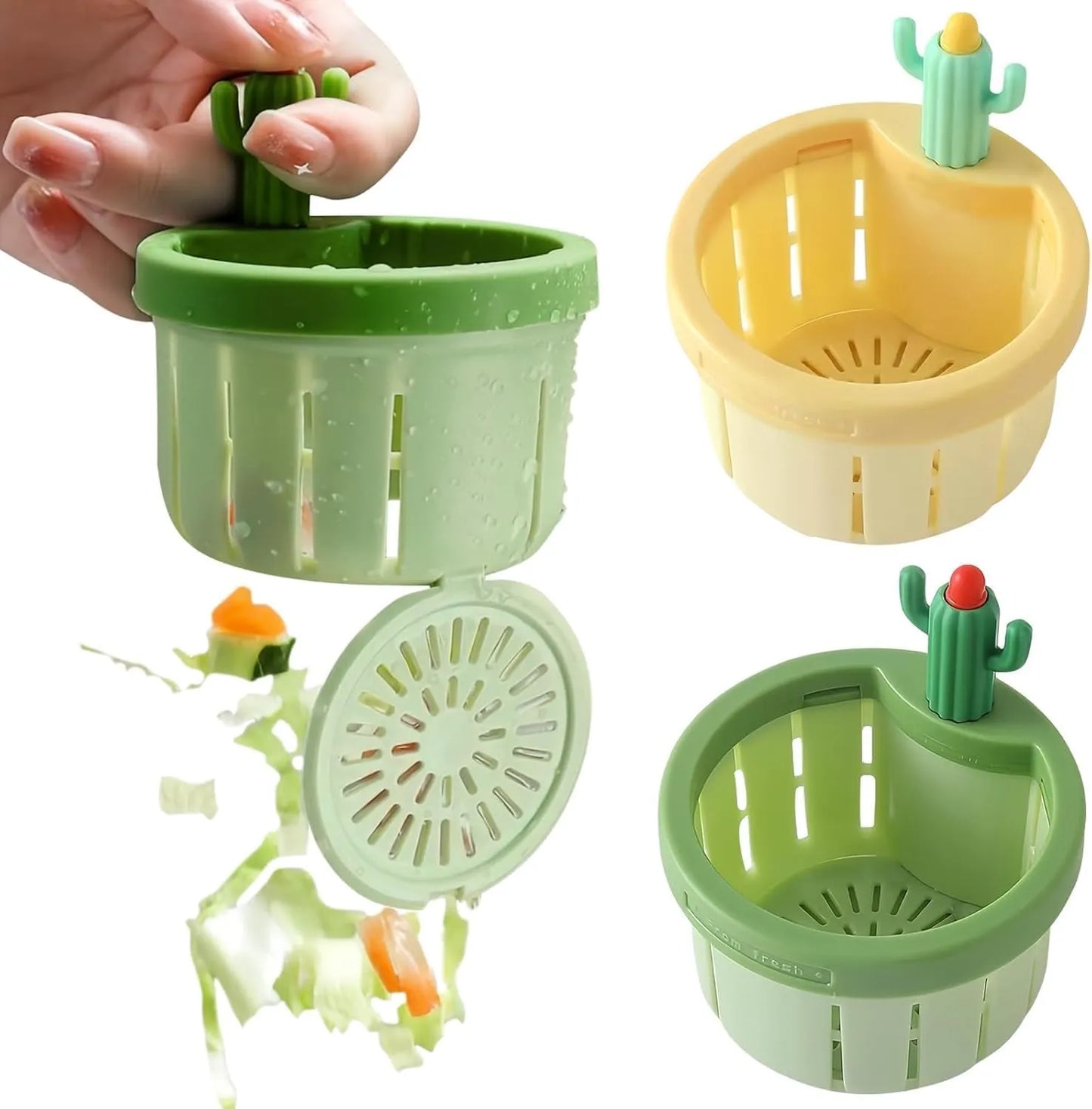 Cactus Kitchen Sink Drain Strainer | Sink Filter Basket for Food Waste | Anti-Clog Drain Catcher for Kitchen Sink
