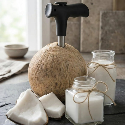 Stainless Steel Coconut Opener Tool | Easy Tender Coconut Punch Opener | Portable Coconut Water Opening Tool