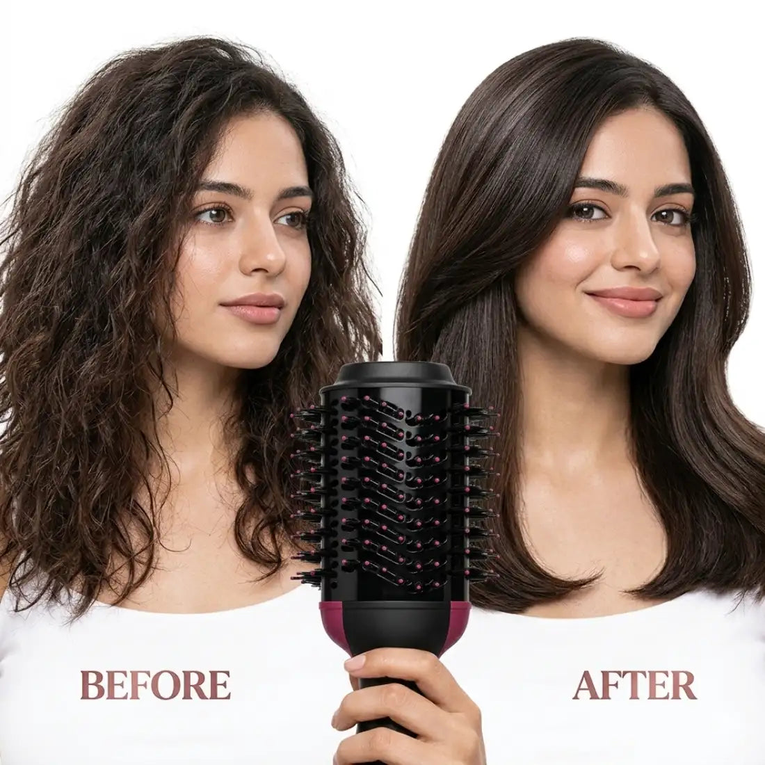 4-in-1 Hot Air Styling Brush | Hair Dryer Brush for Drying, Straightening, Curling & Volumizing