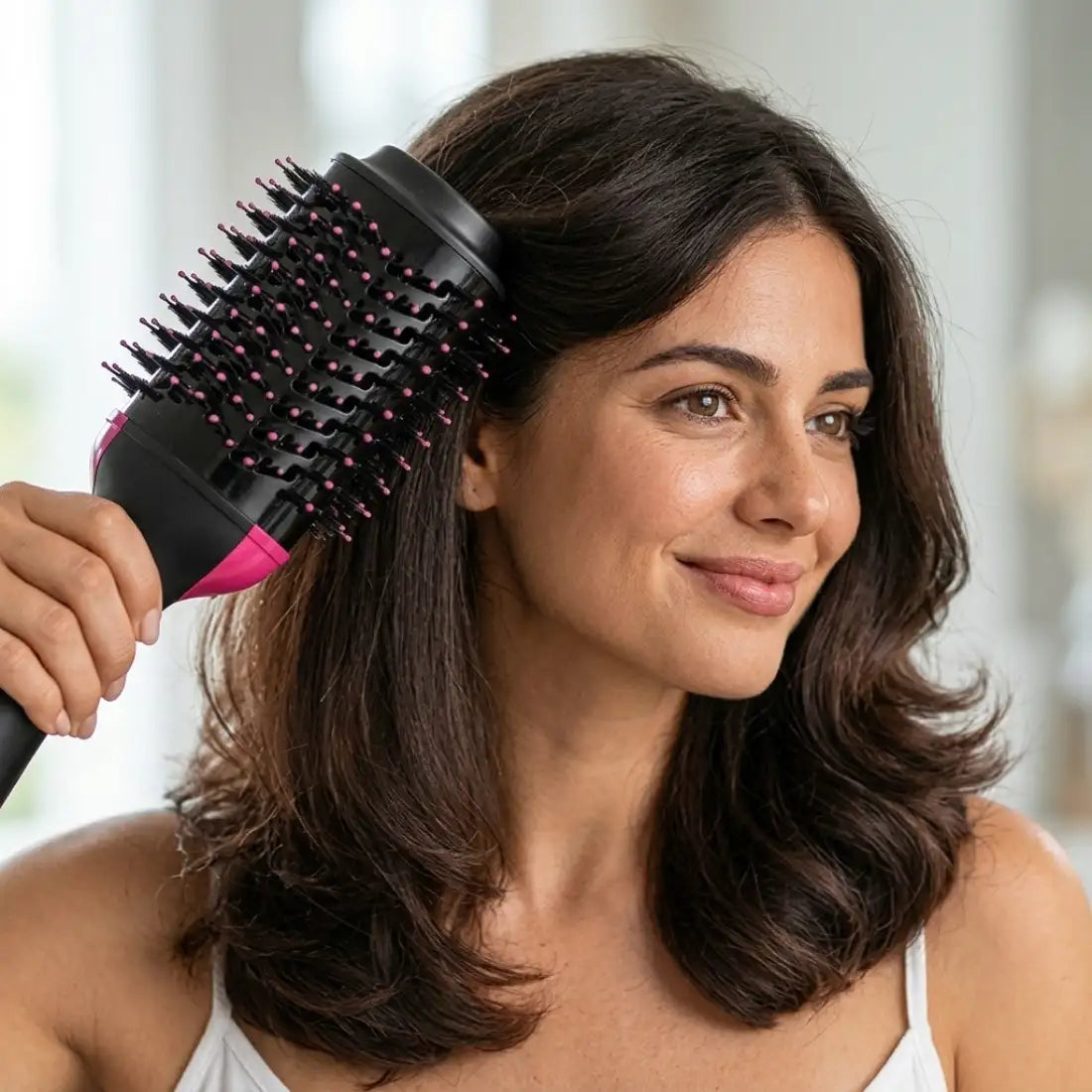 4-in-1 Hot Air Styling Brush | Hair Dryer Brush for Drying, Straightening, Curling & Volumizing