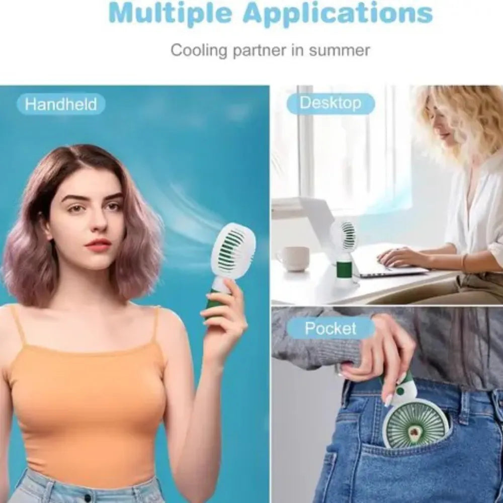 Mini Handheld Portable Fan – USB Rechargeable Lightweight Personal Cooling Fan