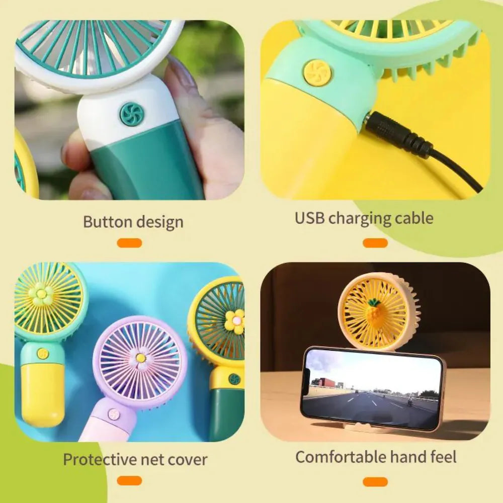 Mini Handheld Portable Fan – USB Rechargeable Lightweight Personal Cooling Fan