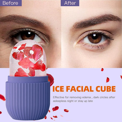 Silicone Ice Roller for Face & Eyes – Reusable Facial Cooling Roller for Puffiness, Dark Circles & Glowing Skin