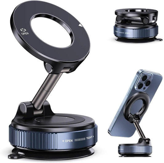 360° Vacuum Magnetic Phone Holder – Strong Suction Car Phone Mount for Hands-Free Navigation