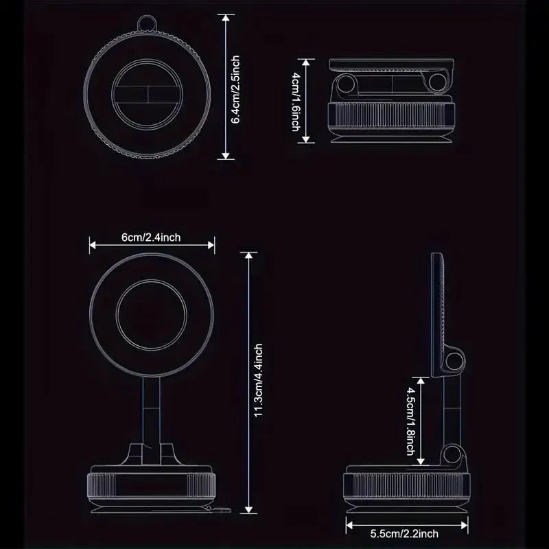 360° Vacuum Magnetic Phone Holder – Strong Suction Car Phone Mount for Hands-Free Navigation