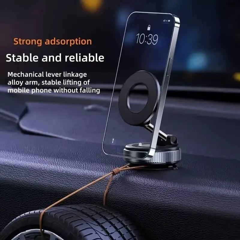 360° Vacuum Magnetic Phone Holder – Strong Suction Car Phone Mount for Hands-Free Navigation