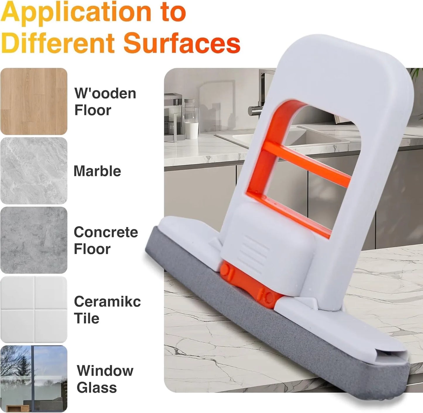 Mini Foldable Desktop Mop | Handheld Self-Squeeze Sponge Mop for Wet & Dry Cleaning | Portable Cleaning Tool