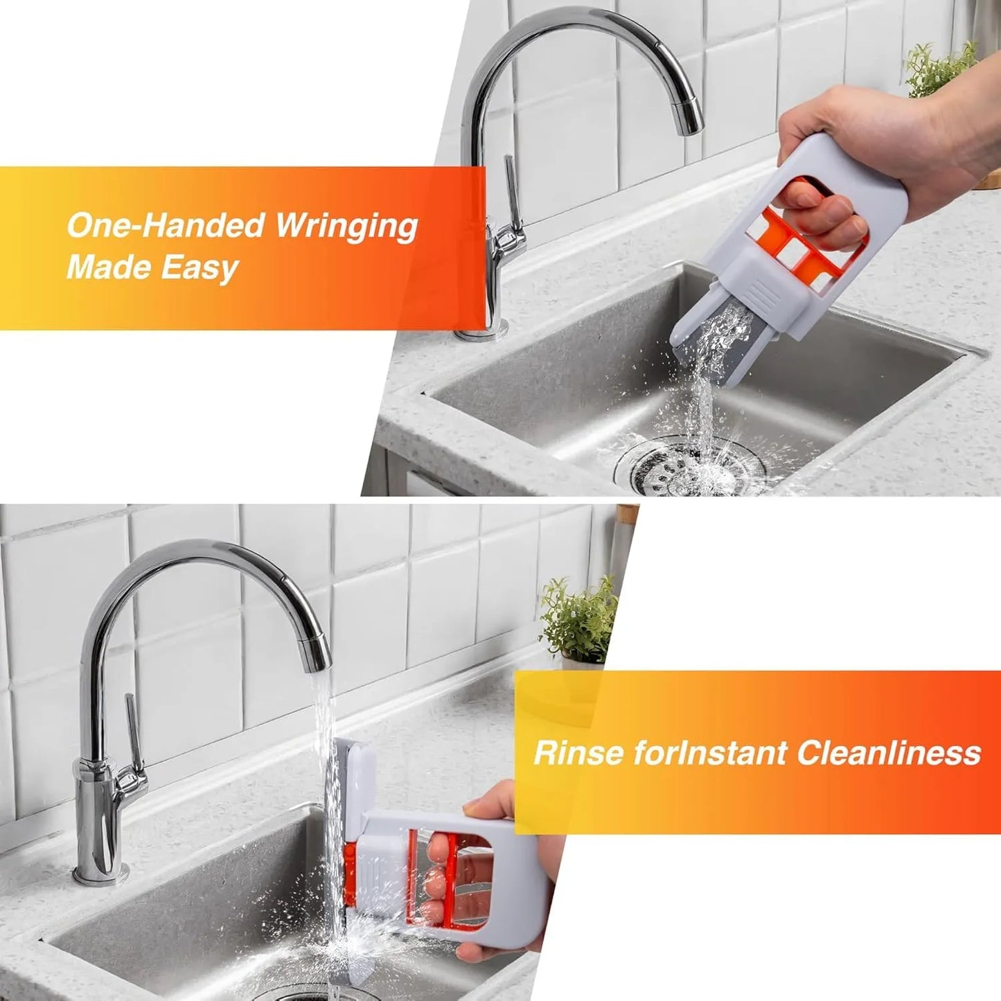 Mini Foldable Desktop Mop | Handheld Self-Squeeze Sponge Mop for Wet & Dry Cleaning | Portable Cleaning Tool
