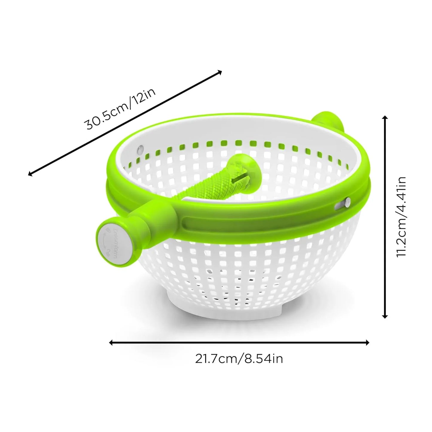 Salad Spinner & Vegetable Drain Basket – Manual Lettuce Dryer with Collapsible Handle for Washing & Drying Vegetables