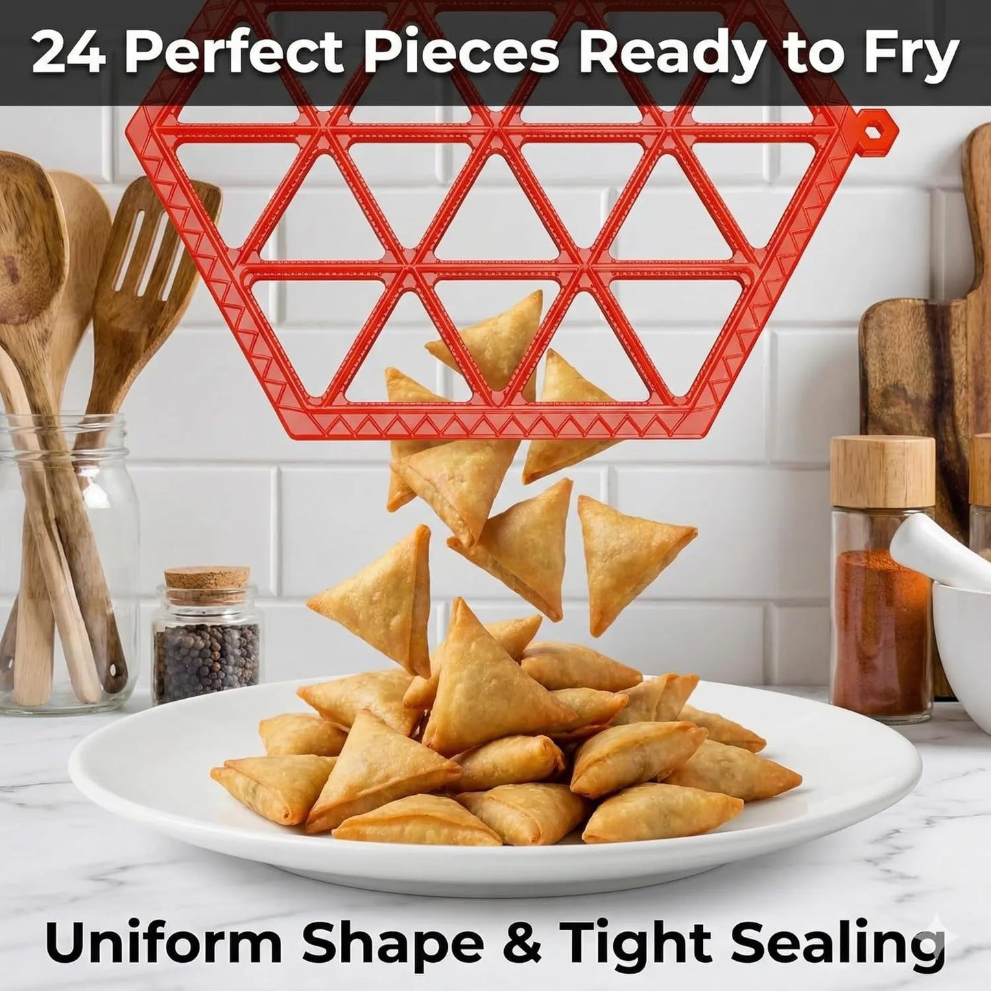 Mini Samosa Maker Mould | Food Grade Plastic Samosa Cutter | Easy Homemade Samosa Shaper Tool