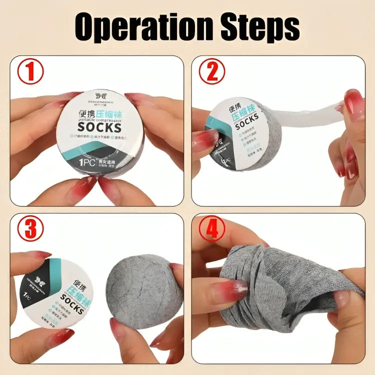 Pure Cotton Compressed Socks – Portable Travel Socks | Disposable Hygienic Socks for Men & Women
