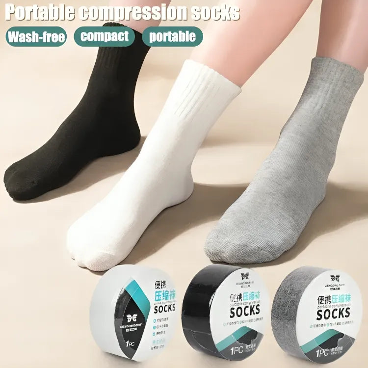 Pure Cotton Compressed Socks – Portable Travel Socks | Disposable Hygienic Socks for Men & Women