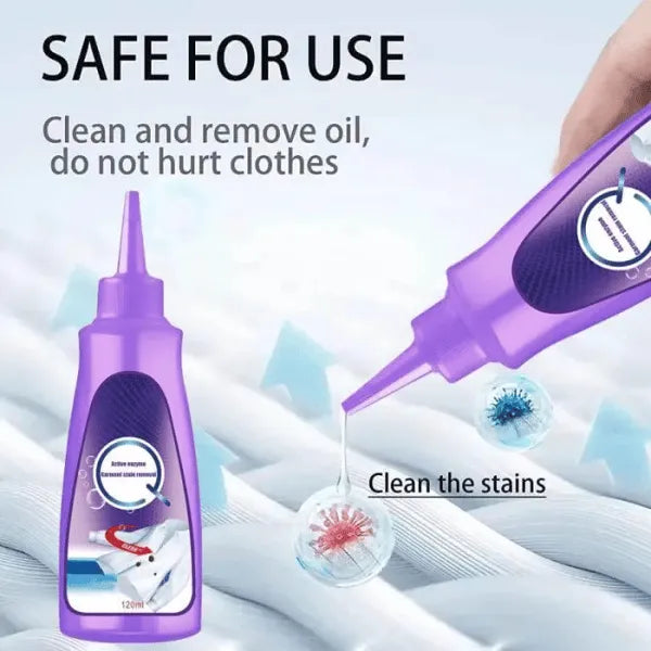 Active Enzyme Laundry Stain Remover – No-Water Fabric Cleaner for Tough Stains on Clothes